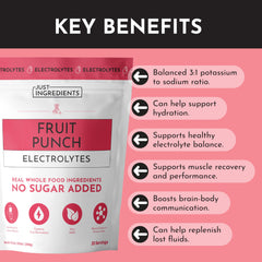 JUST INGREDIENTS Fruit Punch travel pack ready for gym or commute.