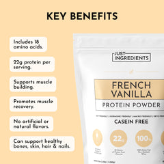Just Ingredients gluten-free and non-GMO badges on packaging.