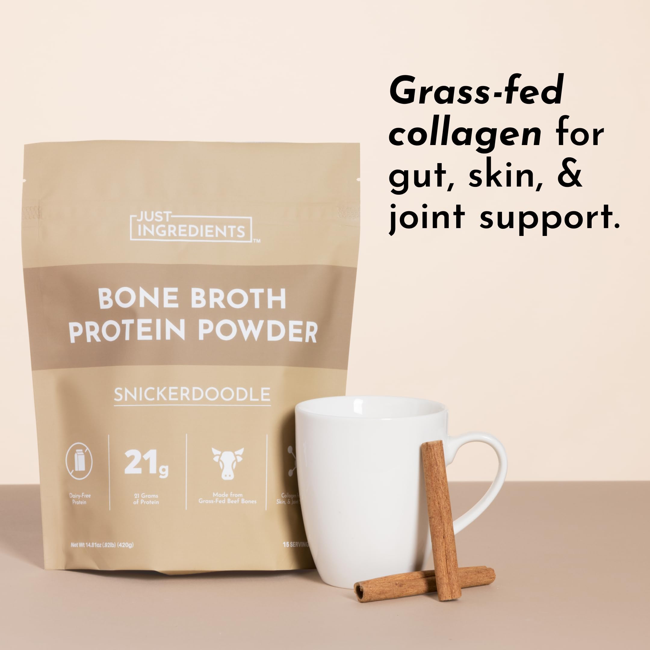 Just Ingredients grass-fed beef protein and collagen blend