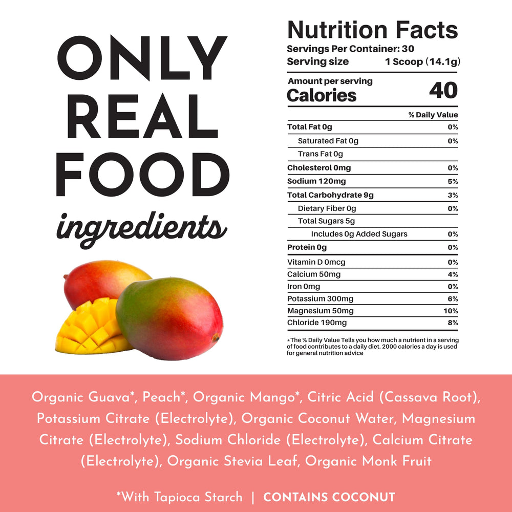 JUST INGREDIENTS Guava Mango sachet used during hot activity for electrolyte balance
