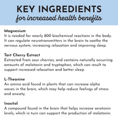 JUST INGREDIENTS Tart cherry symbol indicates potential support for natural bedtime rhythm.