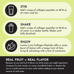 JUST INGREDIENTS Lemon Lime collagen powder dissolving in water