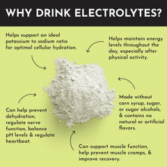 Just Ingredients Lemon Lime Electrolytes coconut water source supports electrolyte balance.