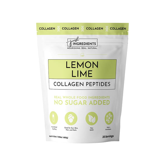 JUST INGREDIENTS Lemon Lime stick pack closeup for on-the-go collagen support