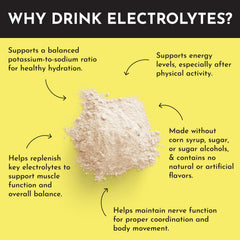 JUST INGREDIENTS Lemonade Electrolytes bottle highlights long shelf life.