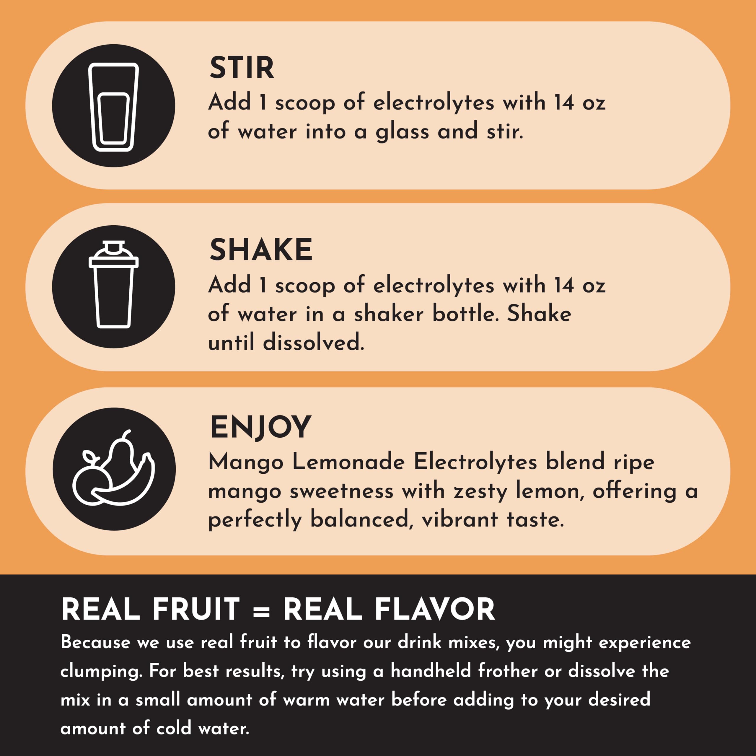 Visual of coconut water and sea salt ingredients in JUST INGREDIENTS mix