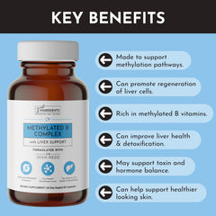 JUST INGREDIENTS Methylated B Complex hormone-balance focus for overall wellness.