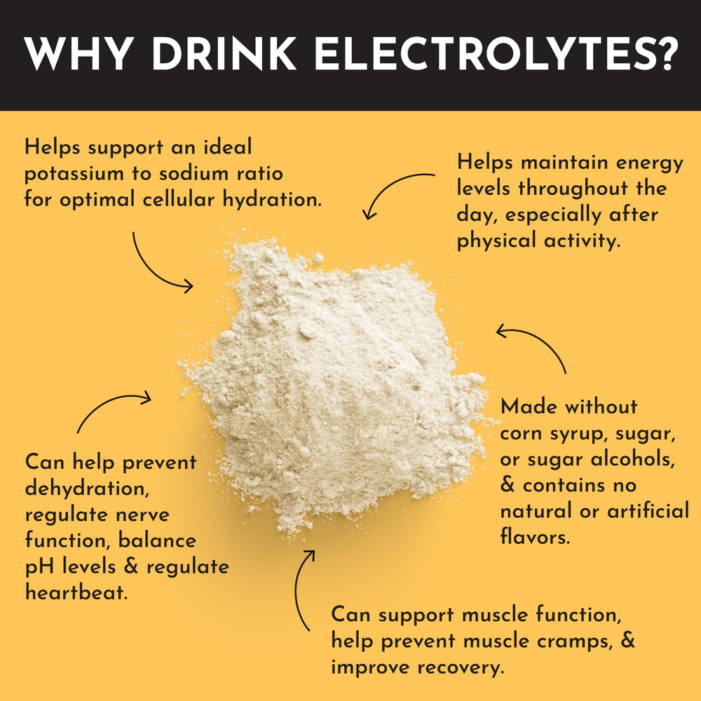 JUST INGREDIENTS Orange Pineapple Electrolytes label closeup highlights sea salt and coconut water.