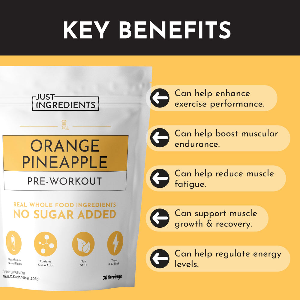 Just Ingredients Pre-Workout bottle and glass ready for a post-workout shake.