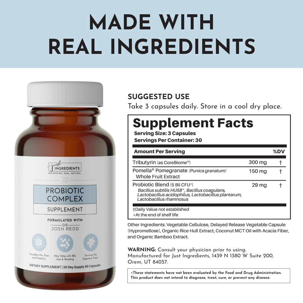 Pomella pomegranate extract on label highlights prebiotic nourishment.