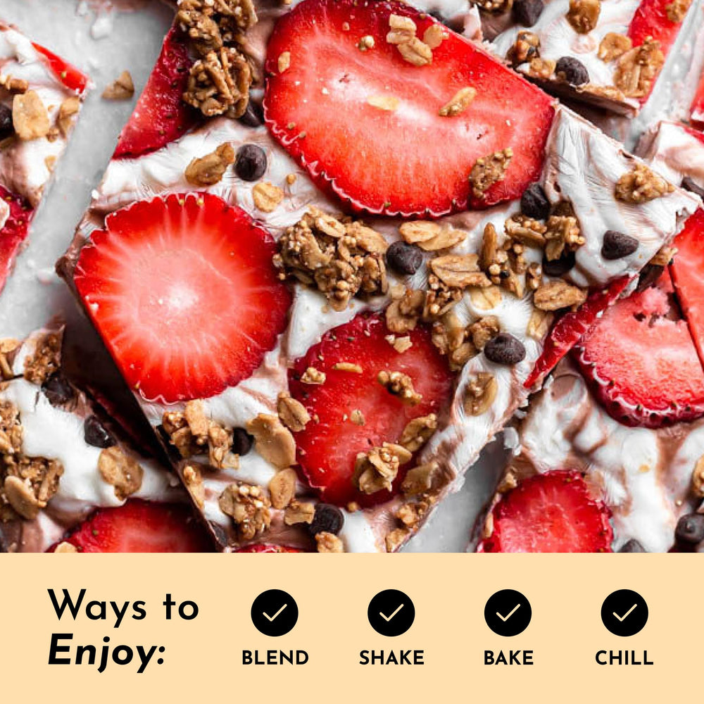 Just Ingredients protein powder in baking bowl, ideal for healthy treats.