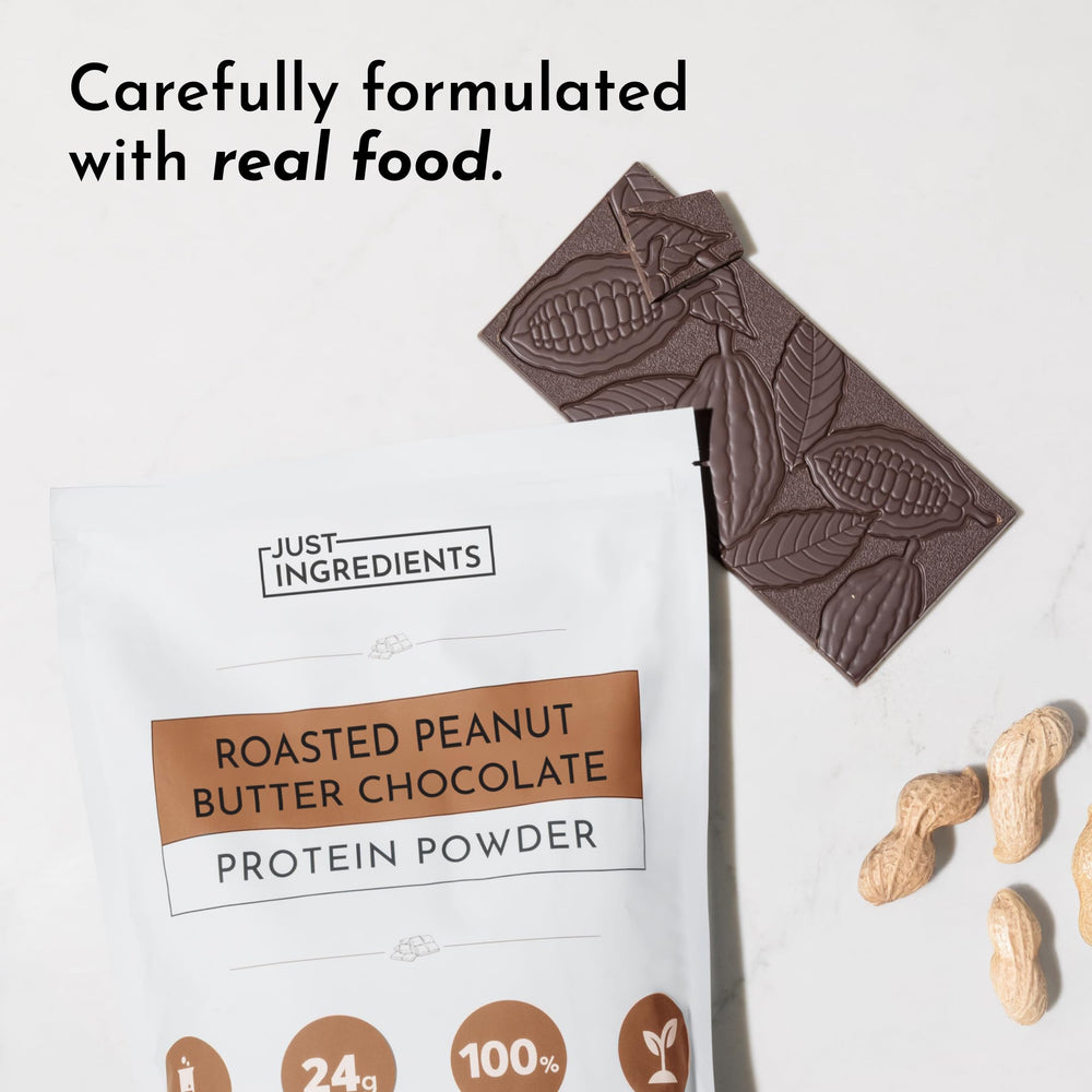 Just Ingredients protein powder ingredients label showcases clean ingredients and no artificial additives.