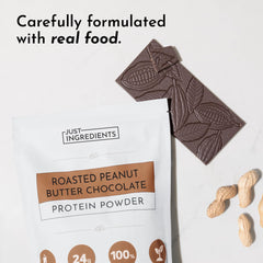 Just Ingredients protein powder ingredients label showcases clean ingredients and no artificial additives.
