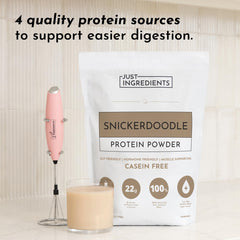 JUST INGREDIENTS Snickerdoodle Protein Powder closeup showing smooth texture