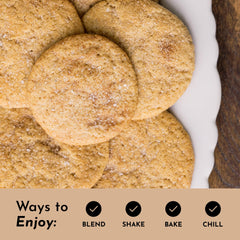 JUST INGREDIENTS Snickerdoodle Protein Powder pancake batter swirl for tasty breakfasts