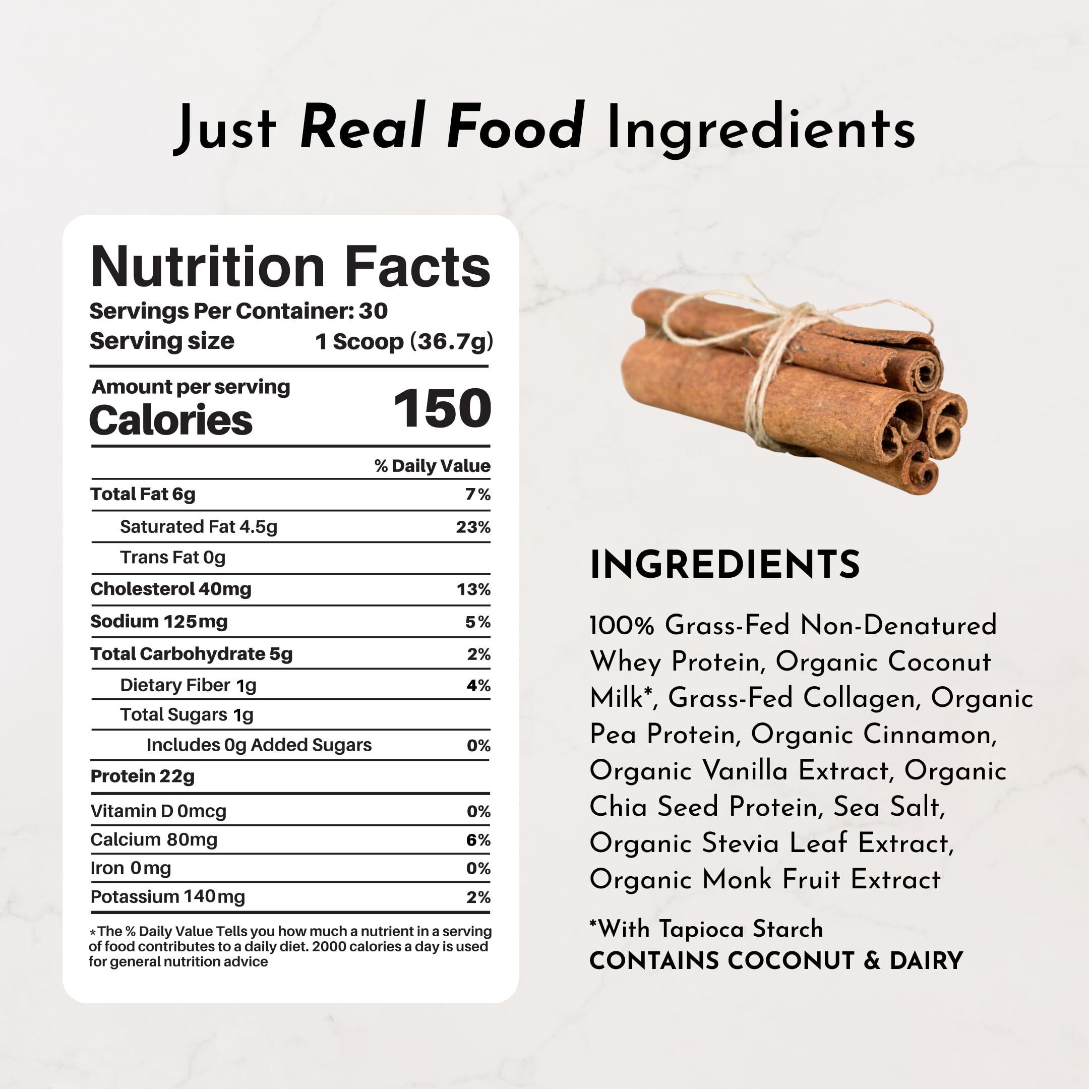JUST INGREDIENTS Snickerdoodle Protein Powder spoon dip with creamy texture