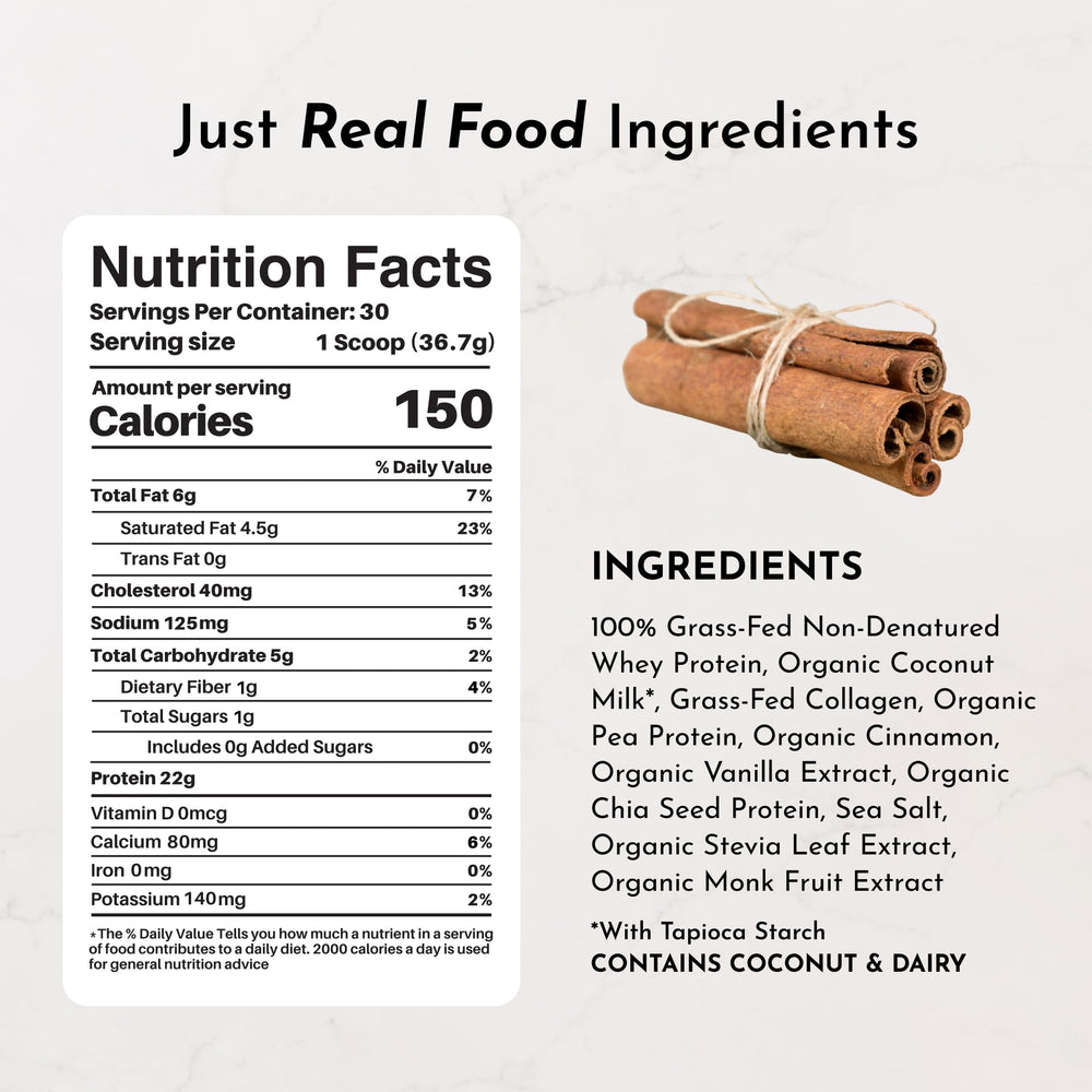 JUST INGREDIENTS Snickerdoodle Protein Powder spoon dip with creamy texture