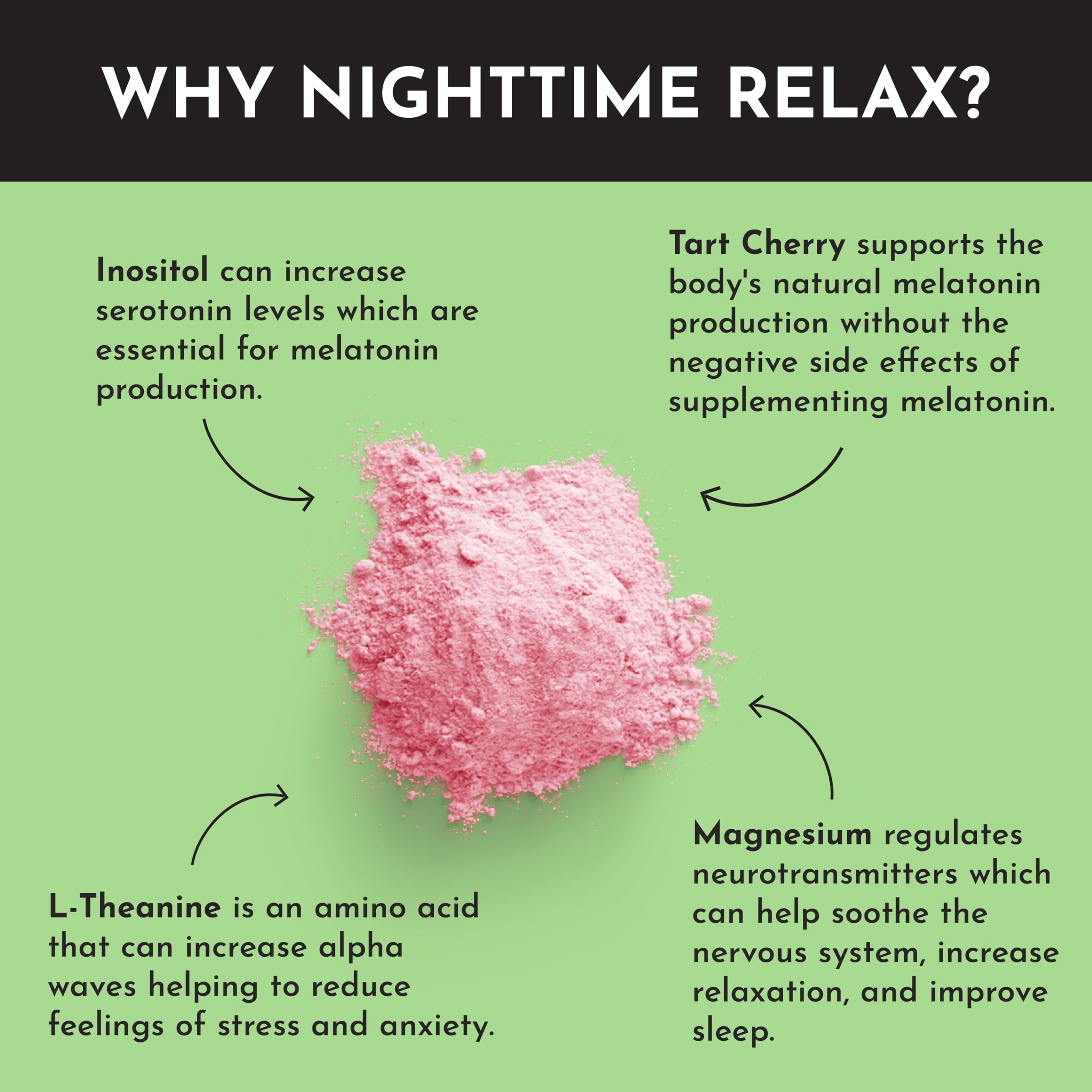 JUST INGREDIENTS Nighttime stir shot dissolving powder in water