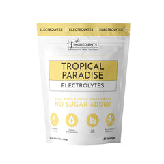 JUST INGREDIENTS Tropical Paradise Electrolytes coconut water image highlights refreshing post-workout hydration.