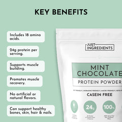 JUST INGREDIENTS Real cocoa and plant protein ingredients close-up view.
