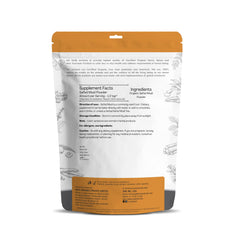 Just Jaivik Safed Musli powder bottle open shows fresh powder for easy dosing.