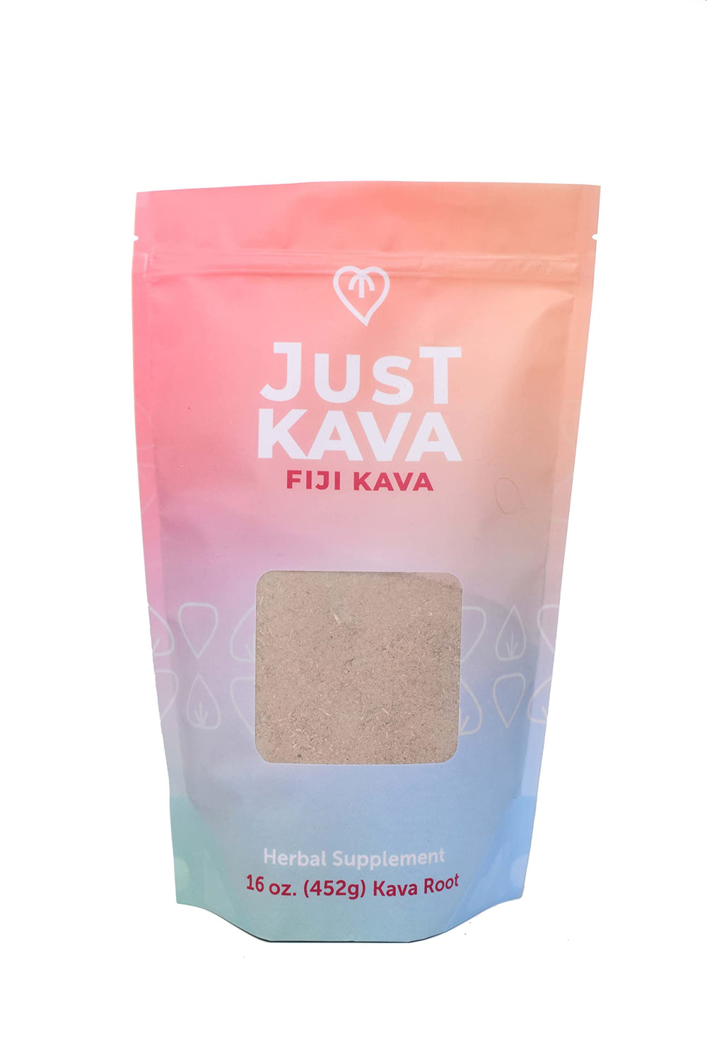 Just Kava Fiji powder bottle ready for a relaxing evening ritual