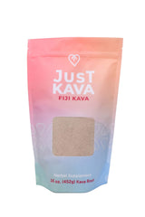 Just Kava Fiji powder bottle ready for a relaxing evening ritual