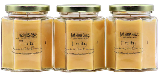 Just Makes Scents fruit odor candle 3-pack neutralizes cooking and pet odors in homes