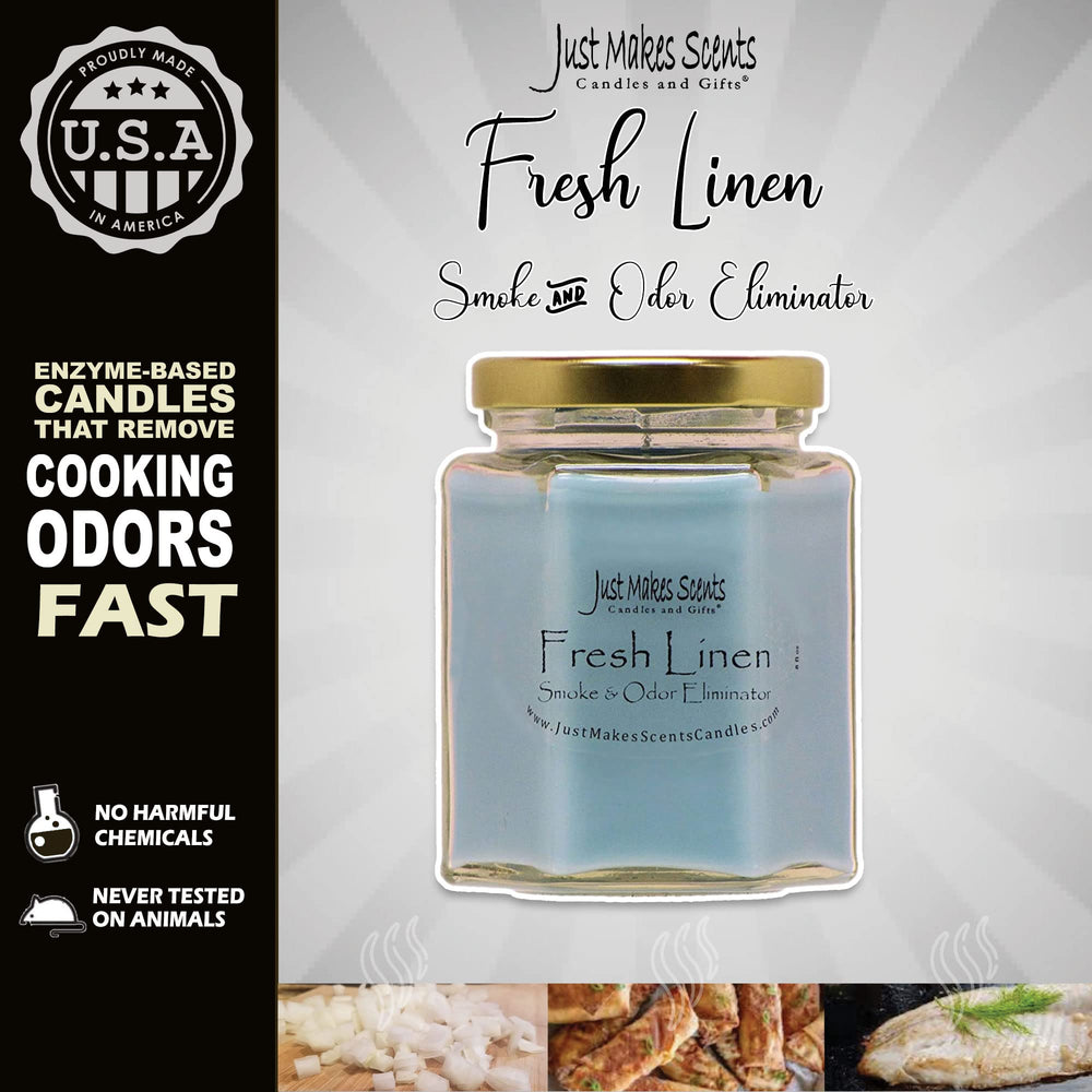 Just Makes Scents Original Spice candle jar for neutralizing lingering kitchen odors.