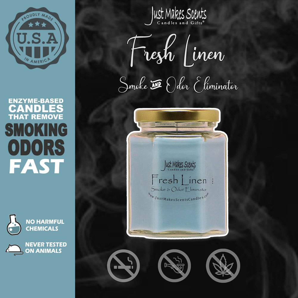 Just Makes Scents soy wax clean-burning candle for eco-friendly ambiance.