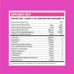 Just Move Fruit Punch Energy Rush scoop with bottle highlights convenient pre-workout serving