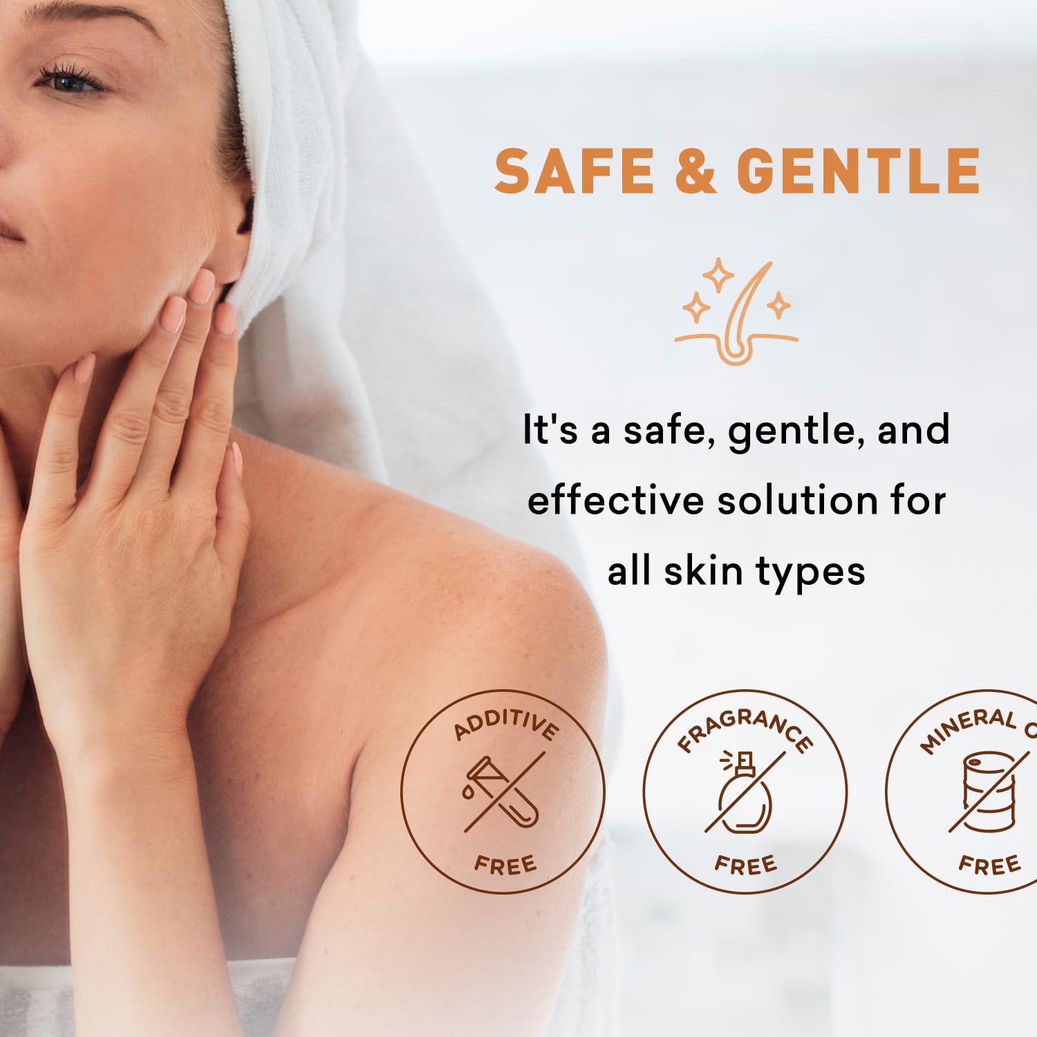 Just Nutritive hand-application stroke reveals smooth, moisturized skin.