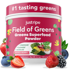 Just Ripe Field of Greens bottle pour for a smooth daily greens boost