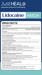 JustHeal RX lidocaine patch unwrapped ready for use