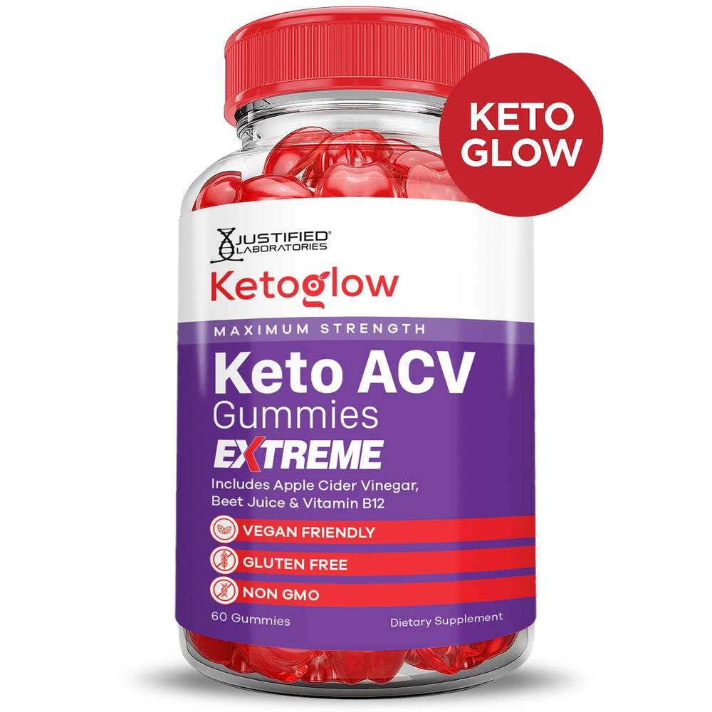 Justified Ketoglow Gummies pour serve—easy chewable ACV snack for busy days.