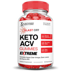 Justified Laboratories Blast Off Keto ACV Gummies apple cider vinegar flavor profile.