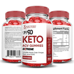 Justified Laboratories Go 90 Keto ACV Gummies vitamins-b12 folate image highlights added nutrients.