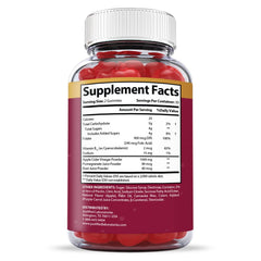 Justified Laboratories Great Results Keto ACV Gummies bottle back, vegan and non-GMO ingredients listed.