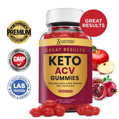 Justified Laboratories Great Results Keto ACV Gummies close-up, chewy texture and flavor.