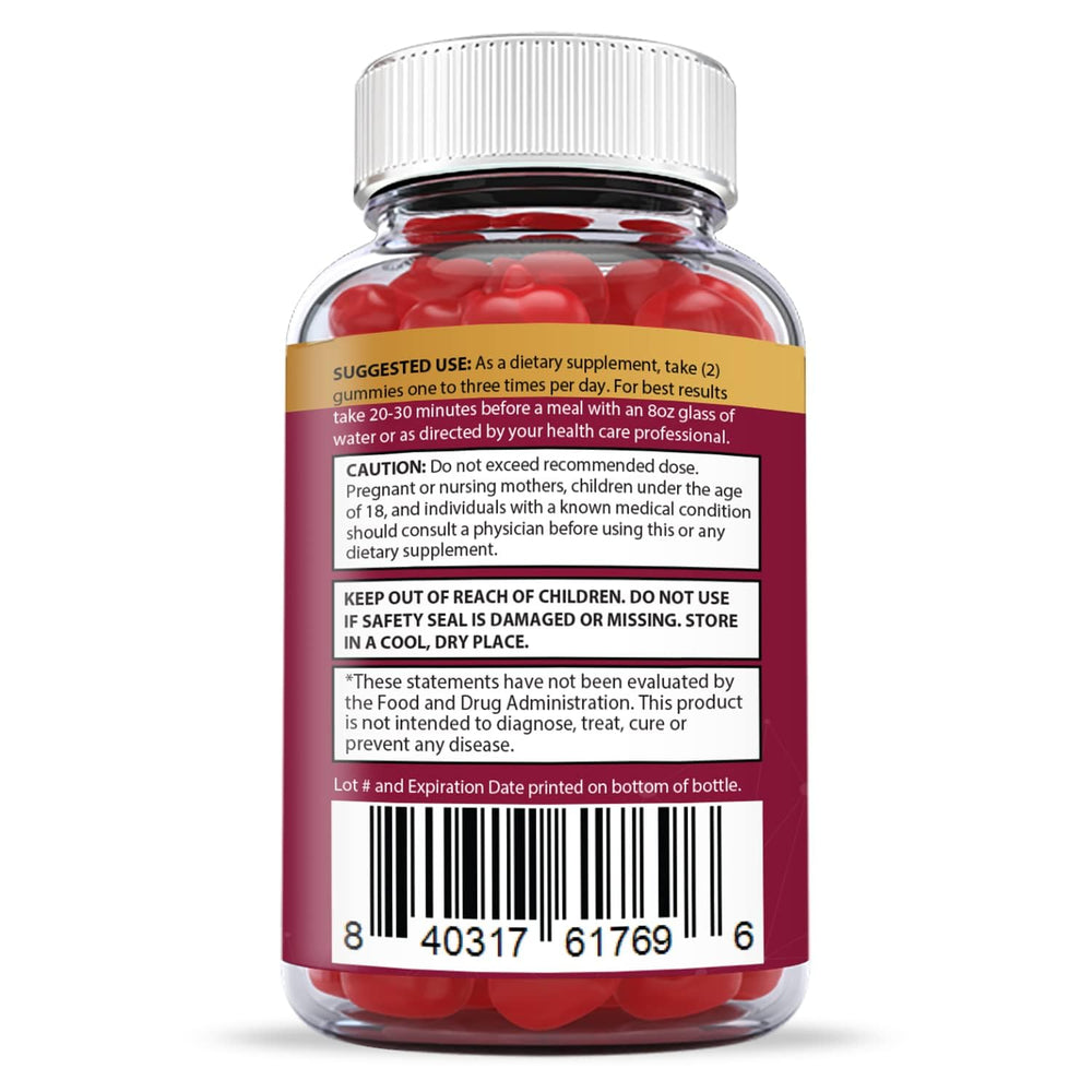 Justified Laboratories Great Results Keto ACV Gummies ingredients graphic, highlighting B12 and folate.