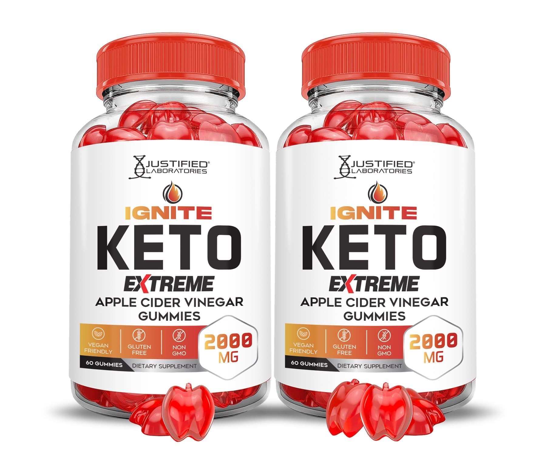 Justified Laboratories Ignite Keto Gummies bottle, a tasty daily supplement.