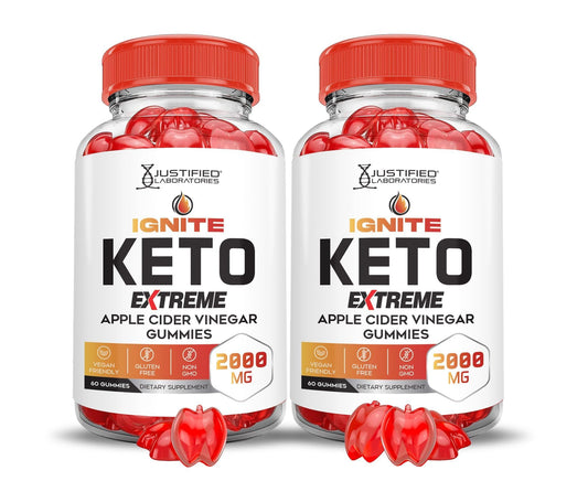 Justified Laboratories Ignite Keto Gummies bottle, a tasty daily supplement.