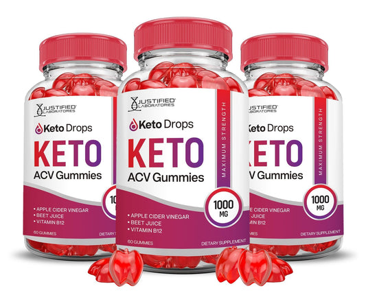 Justified Laboratories Keto Drops Gummies bottle for on-the-go daily wellness