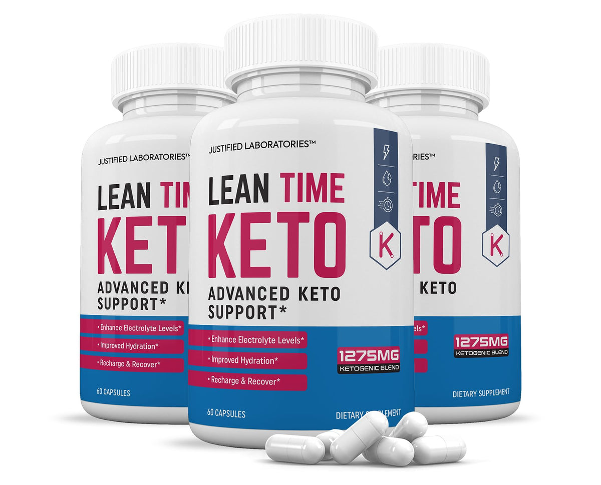 Justified Laboratories Lean Time Keto bottle with 180 capsules for steady energy during ketosis.