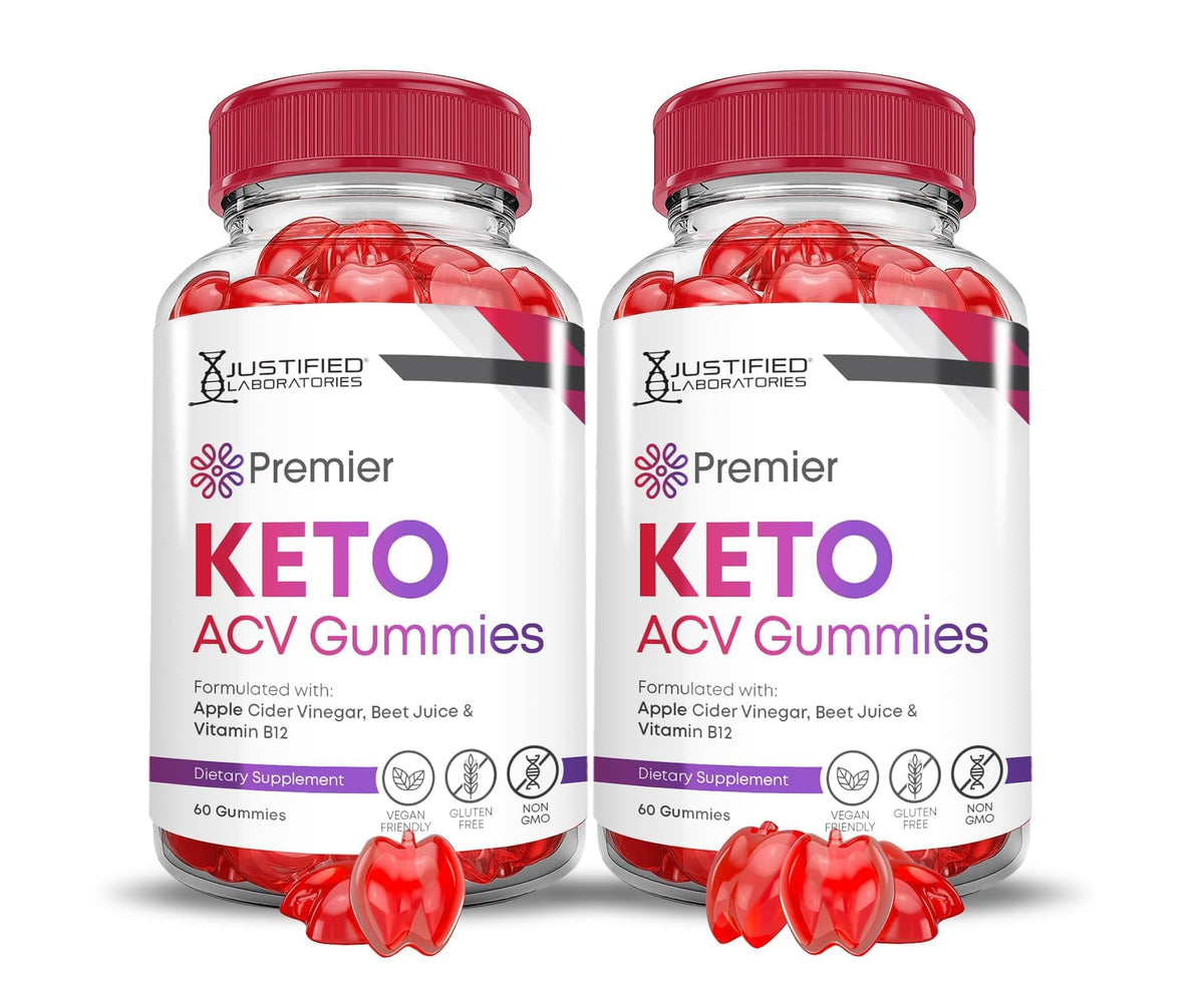 Justified Laboratories Premier Keto ACV Gummies bottle for daily wellness.