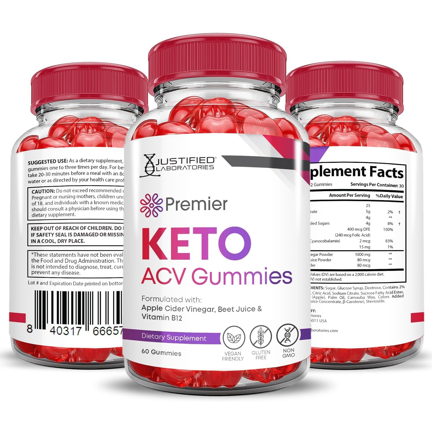 Justified Laboratories gummies dissolving easily in liquid.