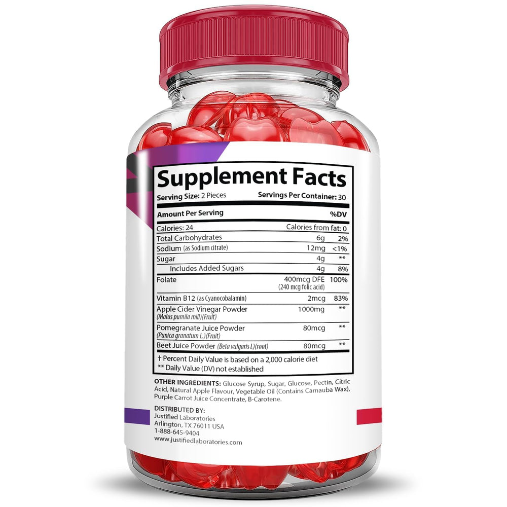 Justified Laboratories Premier Keto ACV Gummies pack ideal for travel.