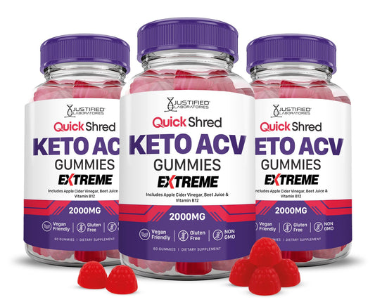Justified Laboratories Quick Shred Keto ACV Gummies bottle for convenient daily energy support