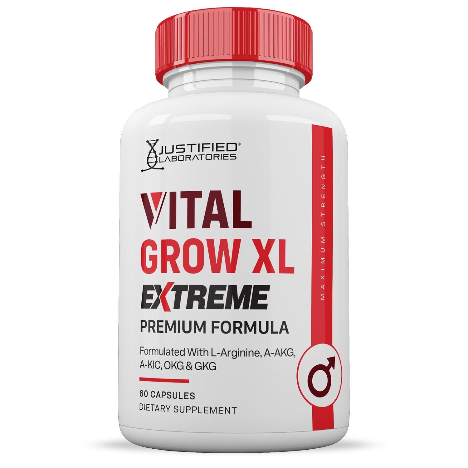 Vital Grow XL Extreme safety and quality label highlighting non-GMO and gluten-free features.