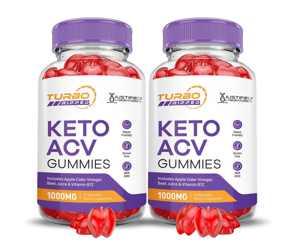 Justified Laboratories Turbo Ripped Keto ACV gummies bottle for convenient daily wellness.